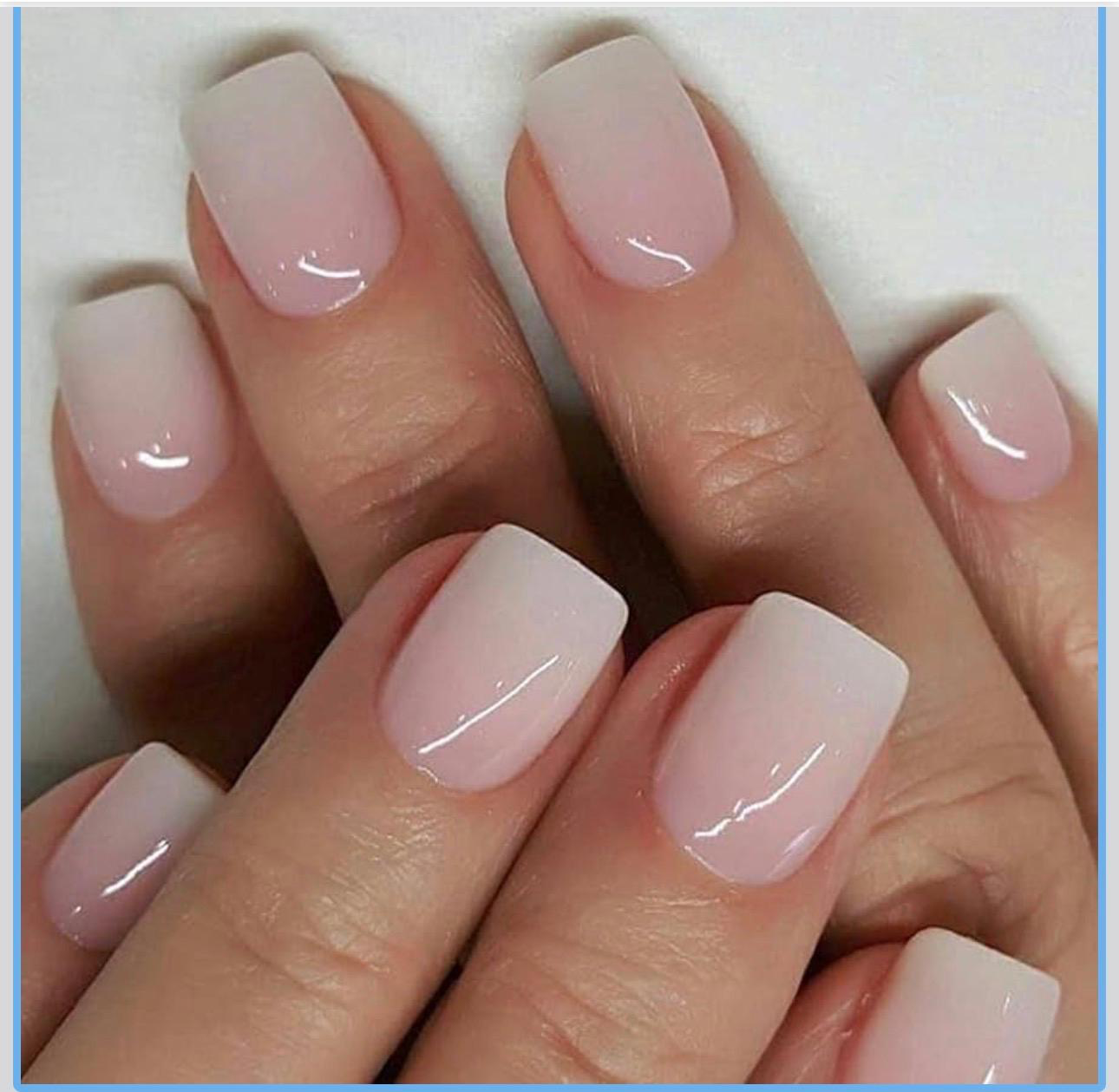 Soft pink ombre spring nails